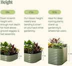 Garden Raised Garden Bed Kit, 11" Tall 10 in 1 Modular Raised Garden Beds Kit, Metal Planter Box for Vegetables, Flowers, Herbs, Morden Gray