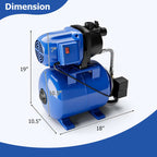 1200W 1.6HP Shallow Well Pump with Pressure Tank, 1000GPH Booster Water Pump Garden Farm Irrigation Jet Pump