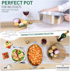 Cast Aluminum Dutch Oven - 8 Quart - Oval Dutch Oven Pot with Lid for Families and Parties - Lightweight Cajun Cookware with Ideal Heat Distribution - Oval Roaster Pan with Lid (13 Inch)