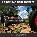 PLANTCRAFT Lawn Sweeper 38" Wide, Tow Behind Leaf and Grass Clipping Collector, Universal Hitch for Ride on Mower, Garden Tractor