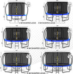 JUMPZYLLA Trampoline 8FT 10FT 12FT 14FT 15FT 16FT Trampoline with Enclosure - Recreational Trampolines with Ladder and AntiRust Coating, ASTM Approval Outdoor Trampoline for Kids