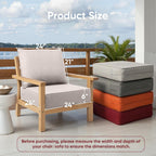 Outdoor Chair Cushions Set of 3  Waterproof 24x24 Patio Chair Cushion  6" Thickened Seat Cushion for Outdoor Furniture  Couch Cushion Replacement  Include 3 Back & 3 Seat Cushions  Thick/Beige