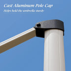 12ft Solar LED Patio Umbrella Outdoor Round Umbrella Large Cantilever Umbrella with LED Lights Windproof Bias Umbrella Heavy Duty Parasol for Garden Deck Pool Patio