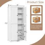 72.5 Inches Tall Buffet Cabinet with 6-Tier Shelves and 4 Doors