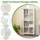 Storage Cabinet with Wheels and Adjustable Shelves