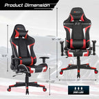 Ergonomic Swivel Massage Gaming Chair Recliner, E-Sport Gamer Racing Chair, Computer Office Chair with Headrest & Lumbar Support