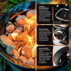 Outland Living Portable Propane Fire Pit, 19-inch, 58,000 BTU with Fire Pit Cover & Carry Kit, Smokeless Gas Firebowl | Perfect for Camping, Patio, Backyard, Tailgating, Deck, RV| Black 893 Deluxe