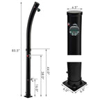 7.2 FT 5.3 Gallon Outdoor Solar-Heated Shower with 360° Rotating Shower Head & Foot Shower for Poolside Beach