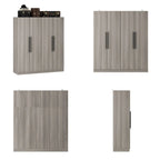 Modern Freestanding Solid Wood Wardrobe Closet With Storage Shelves