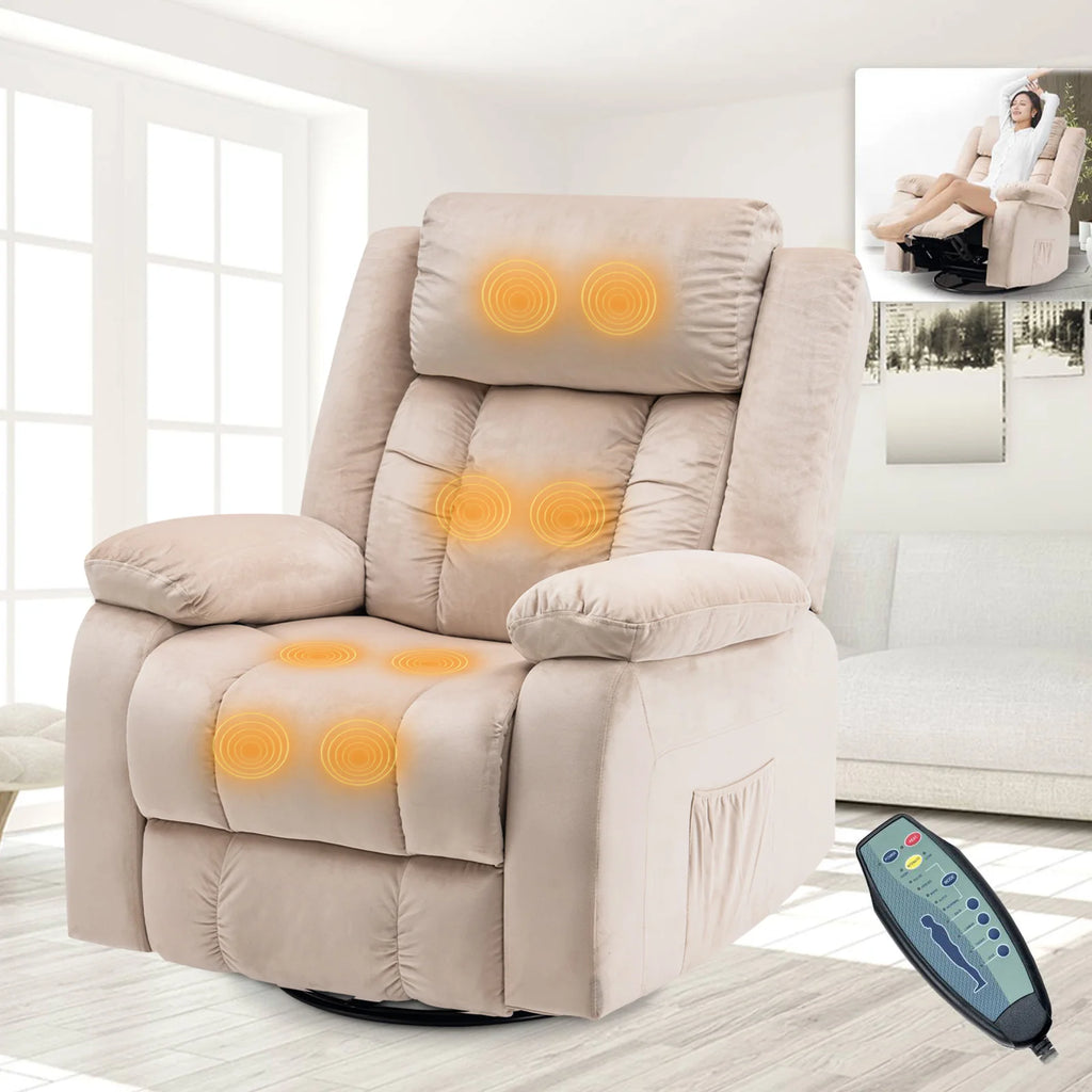 360?? Swivel Heated Recliner Massage Chair