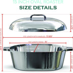 Cast Aluminum Dutch Oven - 8 Quart - Oval Dutch Oven Pot with Lid for Families and Parties - Lightweight Cajun Cookware with Ideal Heat Distribution - Oval Roaster Pan with Lid (13 Inch)