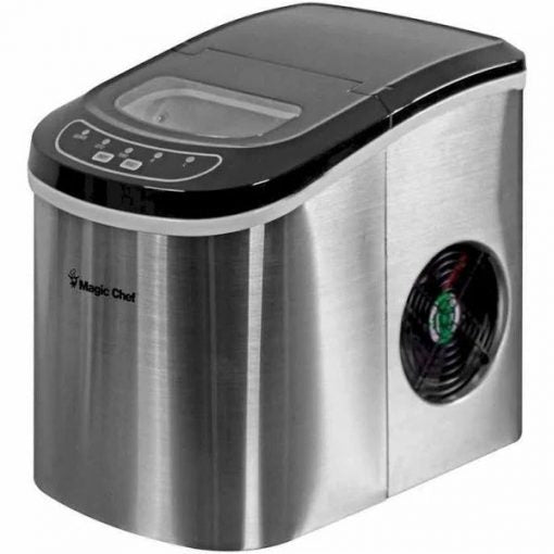 27 lb. Portable Countertop Ice Maker in Stainless Steel