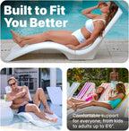 Step2 Vero Pool Lounger  Fade-Resistant  Waterproof Patio Furniture  Pool Lounge Chair for Sun Shelf  Use in Pools with Shelves Up to 12-Inches Deep or Outside Pool Deck  Weighted  White