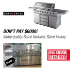 EuroGrille 8 Burner BBQ Outdoor Barbeque Gas Stainless Steel Kitchen