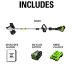 40V 8" Brushless Edger, 4.0Ah USB Battery and Charger Included