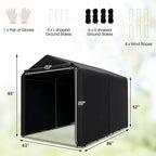 7 x 5.2 FT Outdoor Storage Shelter with Waterproof Cover, Heavy Duty Portable Storage Tent for Bikes, Garden Tools, Motorcycles