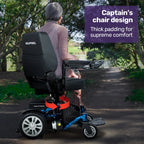 EQUIPMED Heavy Duty Electric Wheelchair, Up to 20km Range, Ultra-Comfortable, Great Turning Circle, Safe Stable Non-Slip Anti-Roll Back Power Chair, Blue
