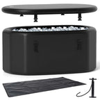 XL 129 Gal Oval Ice Bath Tub with Cover, Portable Inflatable Cold Plunge Tub with Backpack & Pump, Water Chiller Compatible for Cold Therapy