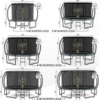 JUMPZYLLA Trampoline 8FT 10FT 12FT 14FT 15FT 16FT Trampoline with Enclosure - Recreational Trampolines with Ladder and AntiRust Coating, ASTM Approval Outdoor Trampoline for Kids