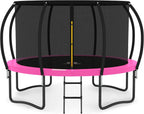 JUMPZYLLA Trampoline 8FT 10FT 12FT 14FT 15FT 16FT Trampoline with Enclosure - Recreational Trampolines with Ladder and AntiRust Coating, ASTM Approval Outdoor Trampoline for Kids