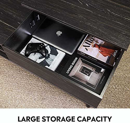 WLIVE Wood Lift Top Coffee Table with Hidden Compartment and Adjustable Storage Shelf