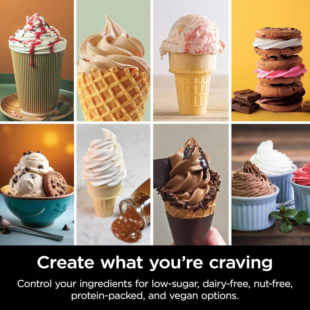 Ninja Swirl by CREAMi Ice Cream and Soft Serve Maker, Sorbet, Milkshake, Frozen Yogurt, Low Calories Program & More, 13-in-1, Soft Serve Handle, (2) CREAMi Swirl 16oz Pints, For Kids & ALL ages, NC701