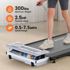 ANCHEER Portable Folding Walking Pad 300lb, 7.5 MPH Under Desk Treadmill with Remote Control & LED Display,2 in 1 Walking Pad Treadmill for Home/Office/Exercise(Pink)