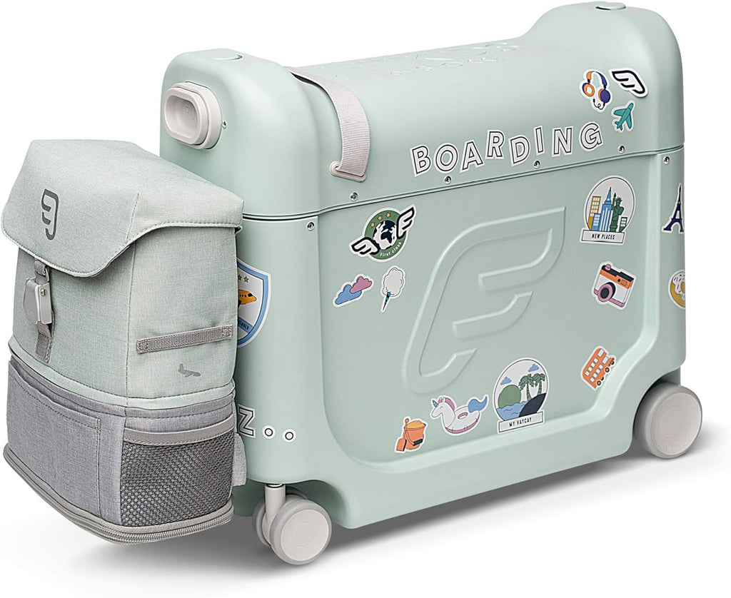 JetKids by Stokke Travel Bundle - Includes Kid’s Ride-On Suitcase & In-Flight Bed + Crew BackPack - Best for Ages 3-7