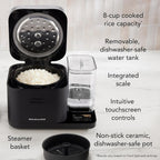 KitchenAid Grain and Rice Cooker 8 Cup with Integrated Scale and Delayed Cook, KGC3155BM