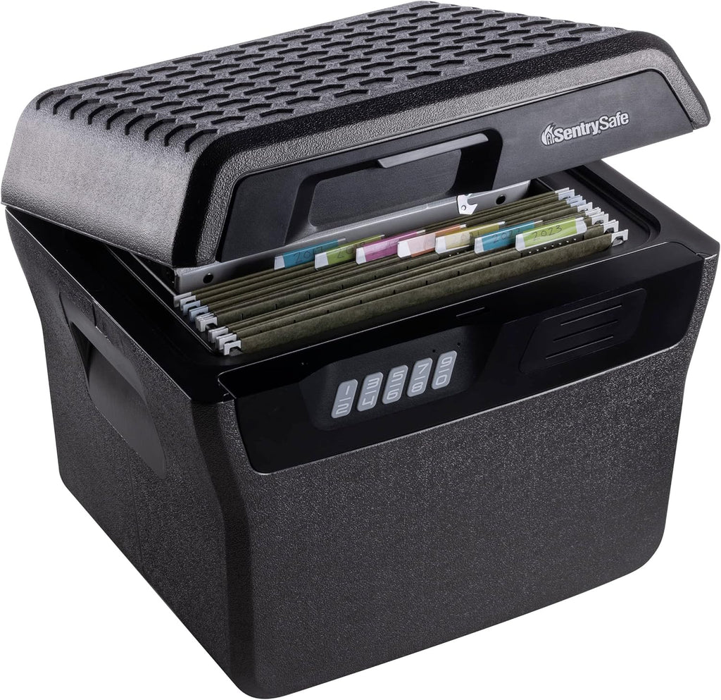 SentrySafe Charcoal Gray Waterproof and Fireproof Safe, Lock Box with Keypad for Documents and Hanging File Folders, Exterior: 14.1 x 16.6 x 13.8 Inches, ?FHW40300