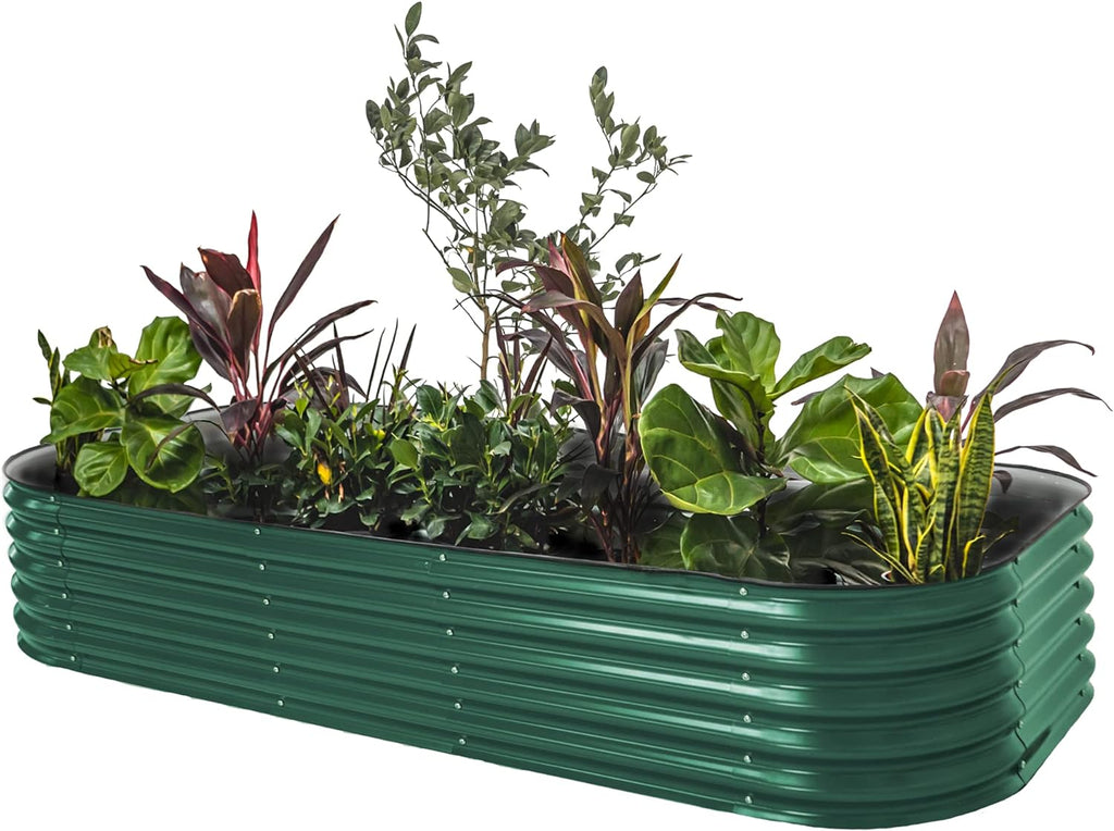 Garden Raised Garden Bed Kit, 11" Tall 10 in 1 Modular Raised Garden Beds Kit, Metal Planter Box for Vegetables, Flowers, Herbs, Morden Gray