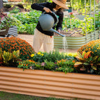 Garden Raised Garden Bed Kit, 11" Tall 10 in 1 Modular Raised Garden Beds Kit, Metal Planter Box for Vegetables, Flowers, Herbs, Morden Gray