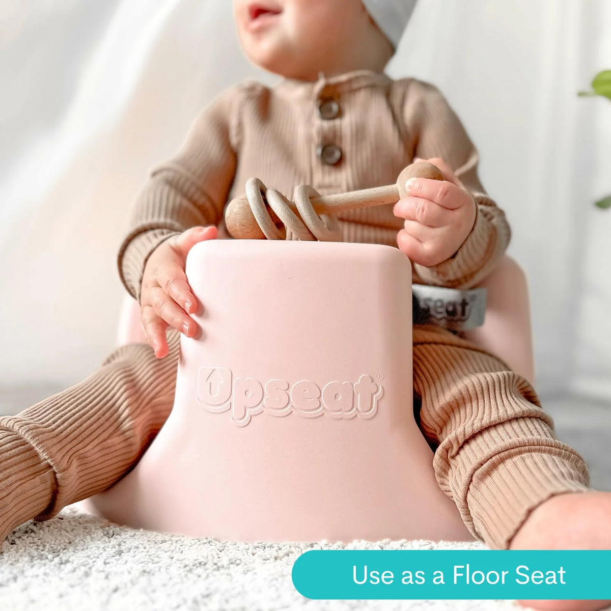 Upseat Baby Floor Seat Booster Chair for Sitting Up with Removable Tray for Meals and Playtime, Developed with Physical Therapists for Safe and Healthy Hip Development and Posture