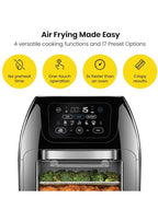CHEFMAN Multifunctional Digital Air Fryer+ Rotisserie, Dehydrator, Convection Oven, 17 Touch Screen Presets Fry, Roast, Dehydrate, Bake, XL 10L Family Size, Auto Shutoff, Large Easy-View Window, Black