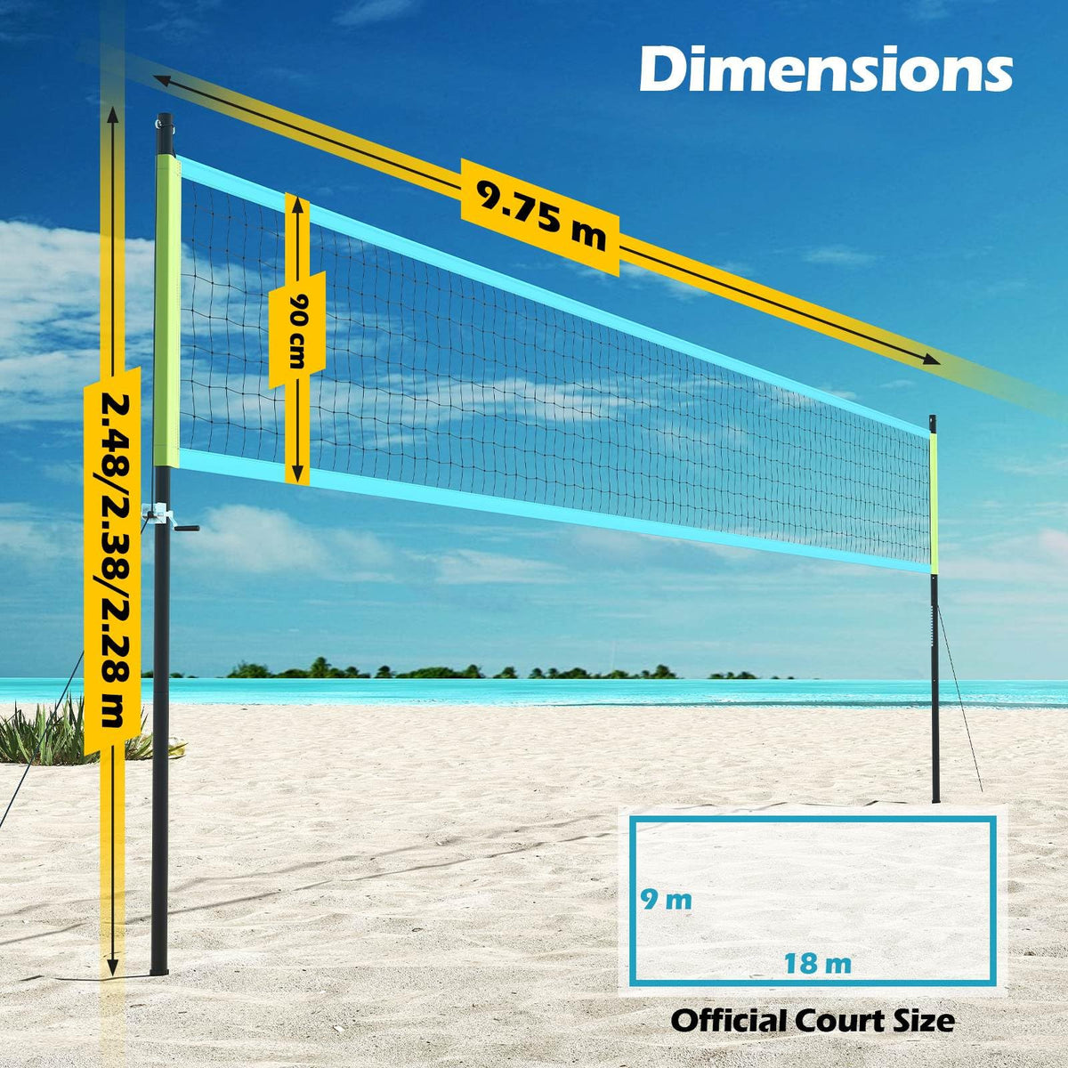 Portable Outdoor Volleyball Net Set
