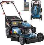 SENIX 201cc 22" 3-in-1 Gas Lawn Mower  Variable Speed Rear Wheel Self-Propelled Mower  Mulching  Bagging  Discharging  Foldable  6 Cutting Height Adjustable  for Garden Yard