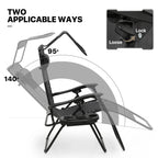 MoNiBloom Zero Gravity Chairs Set of 2, Folding Outdoor Patio Beach Recliner with Canopy Shade & Headrest, Black