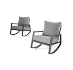 Better Homes & Gardens Marlow Outdoor 2pk Patio Rocking Chairs,Black Frame/Gray Cushion