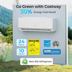 Energy Star Certified 12000 BTU 24 SEER2 Mini Split Air Conditioner with Heat Pump, WiFi Enabled Ductless Inverter AC Unit Cools 750 Sq.Ft