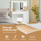 Dressing Table Stool Set 12 LED Bulbs