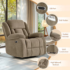 8-Point Electric Heat Massage Chair Light Brown
