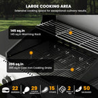 4-Burner Gas Grill with Side Burner Stainless Steel Propane Grill with Porcelain-Enameled Grills Built-In Thermometer 42000BTU BBQ Grill for Outdoor Cooking and Patio Barbecues