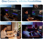 XPPen Pilot Pro Editing Console Wireless Video Controller, Programmable Bluetooth 5.3 Macro Keyboard with All-Way Joystick, 19 Buttons, Tri-Rotary, 24H Battery for DaVinci Resolve, Premiere Pro,Mac/PC