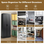 Giantex 178 cm Kitchen Pantry Cabinet, Utility Storage Cabinet w/ 2 Doors & 5 Shelves