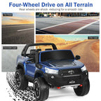 Licensed Toyota Hilux 2-Seater Kids Ride on Car 4WD 2x12V Battery Powered Riding Toy Truck with Remote