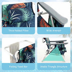 2 Pack 5-Position Outdoor Folding Backpack Beach Chair & Table Set, Patio Lawn Camping Chair Beach Sling Chair