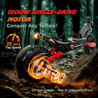 Off Road Electric Scooter for Adults, 1200W Motor Fast E Scooter, Up to 28MPH Top Speed & 20Miles Long Range, 11" Off-Road Tires, 330lbs MAX Load, Foldable