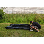 2 Person Inflatable Kayak Fishing PVC Boat – 130” x 43” x 11.8” with Aluminum Alloy Seat, Paddle, Inflatable Mat, Repair Kit, Fin