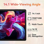 Tablet｜14 inch Android 16 Tablet｜30GB RAM 256GB ROM｜1920 * 1200 IPS FHD｜10000mAh 30W Fast Charging｜Octa-core Processor｜Wi-Fi 6  BT 5.4｜Dual Camera with Keyboard｜Mouse｜Stylus｜Case｜Headphone