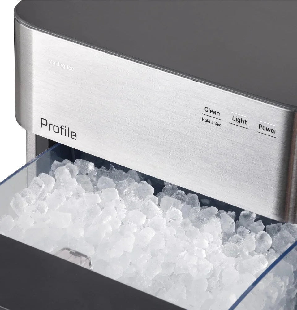 GE Profile Opal 2.0 Ultra Nugget Ice Maker with Scale Inhibiting Filter,Scoop Included,38 lbs in 24 Hours,Pellet Ice Machine with WiFi & Smart Connected,Stainless Steel